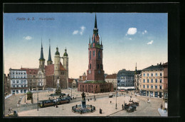 AK Halle A. S., Marktplatz, Der Rote Turm, Die Marktkirche  - Other & Unclassified