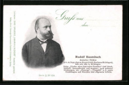 AK Rudolf Baumbach, Portrait Des Dichters  - Schrijvers