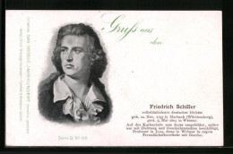 AK Friedrich Schiller, Der Dichter Im Portrait  - Schrijvers