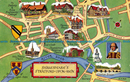 R154120 Shakespeares Stratford Upon Avon. A Map. Salmon - World