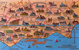 R154124 St. Leonards Hastings. A Map. D. V. Bennett. 1971 - Monde