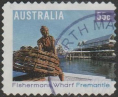 AUSTRALIA - DIE-CUT-USED 2008 55c Landmarks - Fisherman's Wharf, Fremantle, Western Australia - Perforation 11 ¼x11 ¼ - Gebraucht