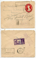 India 1940 1a. KGVI Postal Envelope; Lucknow To Chicago, Illinois; Not Opened By Censor Handstamp - 1936-47 Roi Georges VI