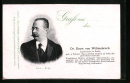 AK Dr. Ernst Von Wildenbruch, Portrait Des Dichters  - Schriftsteller