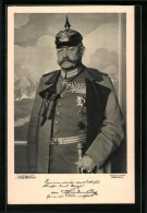 AK Paul Von Hindenburg, In Uniform Mit Pickelhaube Und Orden  - Personajes Históricos