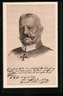 Künstler-AK Paul Von Hindenburg, Der Generalfeldmarschall Mit Eisernem Kreuz An Der Uniform  - Historische Figuren