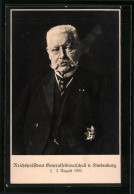 AK Paul Von Hindenburg, Der Reichspräsident Und Generalfeldmarschall Mit Eisernem Kreuz  - Historical Famous People