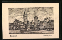 Künstler-AK Eisenach, Der Carlsplatz  - Eisenach