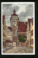 Künstler-AK Rothenburg O. T., Weisser Turm  - Rothenburg O. D. Tauber
