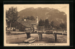 AK Oberammergau, Partie A. D. Ammer Mit Labergebirge  - Oberammergau