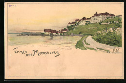 Lithographie Meersburg, Gesamtansicht Mit Ufer  - Meersburg