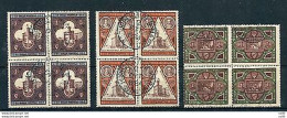 Palazzo Del Governo La Serie Completa In Splendide Quartine Annullate - Unused Stamps