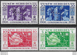 1956 New Hebrides 50th Anniversary Of Condominium 4v. MNH SG N. 80/83 - Otros & Sin Clasificación