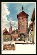 Künstler-AK Heinrich Kley: Freiburg I. B., Schwabentor, Bild Auf Der Stadtseite Des Thurms  - Kley