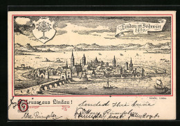 Lithographie Lindau Im Bodensee, Ortsansicht 1620  - Lindau A. Bodensee