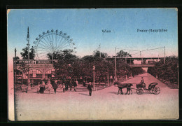 AK Wien, Prater-Hauptallee Mit Riesenrad  - Otros & Sin Clasificación