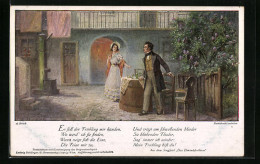 Künstler-AK Franz Schubert's Das Dreimädlerhaus, Szene  - Artistas