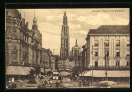 AK Anvers, Flèche De La Cathédrale, Strassenbahn  - Tram