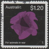 AUSTRALIA - DIE-CUT-USED 2023 $1.20 Poppies Of Remembrance - Purple - For Animals In War - Gebraucht