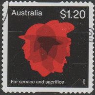 AUSTRALIA - DIE-CUT-USED 2023 $1.20 Poppies Of Remembrance - Red - For Service And Sacrifice - Gebraucht