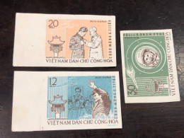 VIET  NAM  NORTH STAMPS-print Test Imperf 1963-(titov Visiting Vietnam )1 Pcs  3 STAMPS Good Quality - Vietnam
