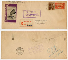 Philippines 1935 Registered Airmail Cover; Manila To Soerabaja, Netherlands Indies Via Netherlands Royal Naval Air Force - Philippines