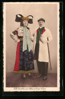AK Paar In Volkstrachten Aus Schaumburg-Lippe  - Costumes