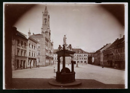 Fotografie Brück & Sohn Meissen, Ansicht Kamenz, Marktplatz Mit Rathaus, Hotel Zum Goldenen Stern  - Lieux