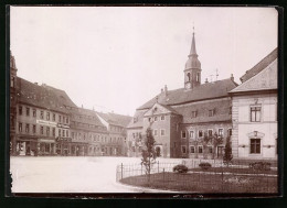 Fotografie Brück & Sohn Meissen, Ansicht Döbeln, Marktplatz Mit Rathaus, Singer Nähmaschinen - Geschäft  - Places