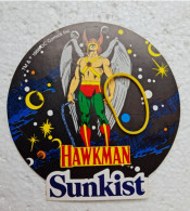 Objet Dérivés BD Autocollant © 1988 DC COMICS Hawkman, Sunkist, Inédit, RARE - Autocollants