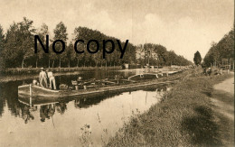 CARTE POSTALE ALLEMANDE - PENICHE SUR LE CANAL DE PONT L'EVEQUE PRES DE NOYON OISE - GUERRE 1914 1918 - War 1914-18