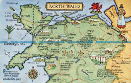 R154127 North Wales. A Map. Salmon - Monde