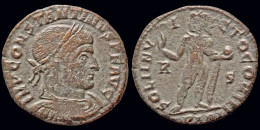 Constantine I The Great AE Follis Sol Standing Right - L'Empire Chrétien (307 à 363)