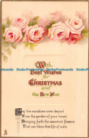 R152248 With Best Wishes For Christmas And The New Year. Pink Roses. Tuck. 1915 - Monde
