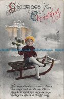 R152250 Greetings For Christmas. Girl. 1916 - Monde