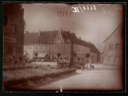 Fotografie Brück & Sohn Meissen, Ansicht Mühlberg / Elbe, Blick Auf Die Kirchstrasse Mit Dem Cafe Leithold, Denkmal  - Lieux