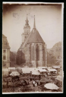 Fotografie Brück & Sohn Meissen, Ansicht Weissenfels / Saale, Blick Auf Die Marienkirche Mit Marktständen  - Lieux