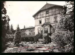 Fotografie Brück & Sohn Meissen, Ansicht Kamenz I. Sa., Am Hutberg-Hotel, Gartenseite Mit Tische  - Lieux