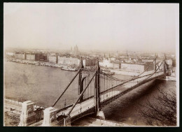 Fotografie Brück & Sohn Meissen, Ansicht Budapest, Blick Auf Die Elisabeth - Brücke über Die Donau, Blick Zur Stadt  - Places