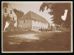 Fotografie Brück & Sohn Meissen, Ansicht Göppersdorf, Strassenpartie Am Gasthof Zu Göppersdorf  - Plaatsen