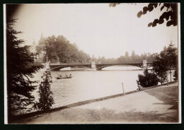 Fotografie Brück & Sohn Meissen, Ansicht Budapest, Brücke Und Teich Im Stadtwäldchen  - Lieux