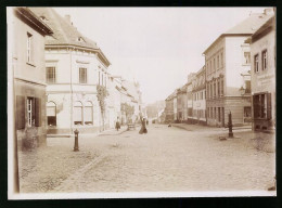 Fotografie Brück & Sohn Meissen, Ansicht Oschatz, Blick In Die Untere Breitestrasse Mit Geschäften  - Lieux