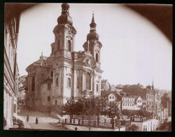 Fotografie Brück & Sohn Meissen, Ansicht Karlsbad, Partie An Der Katholische Kirche  - Orte