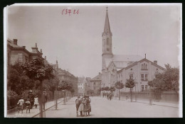 Fotografie Brück & Sohn Meissen, Ansicht Eger, Blick In Die Schmeykalstrasse Und Evangelische Kirche  - Lugares