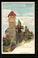 Lithographie Nürnberg, Gruss Mit Dem Heidenturm  - Nuernberg