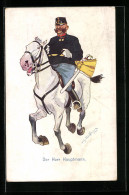 Künstler-AK Fritz Schönpflug: Der Herr Hauptmann Zu Pferd, Portepee  - Schoenpflug, Fritz
