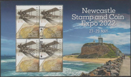 AUSTRALIA - USED 2022 $4.40 Newcastle Stamp And Coin Expo 2022 Souvenir Sheet - Aircraft - Gebraucht