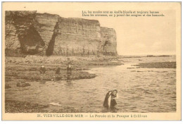 14 VIERVILLE-SUR-MER. Pêcheuse De Moules Et Chasseur à La Pouque à Cailloux 1929 - Other & Unclassified