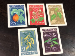 VIET  NAM  NORTH STAMPS-print Test Imperf 1963-(traditional Medicinal Plants)5 Pcs  5 STAMPS Good Quality - Vietnam