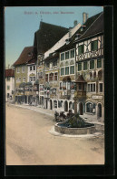 AK Stein Am Rhein, Strassenpartie Mit Alten Bauwerken, Mit Gasthof Zur Sonne  - Stein Am Rhein